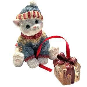 Calico Kittens It's the Thought That Counts Christmas #360074 1998 Enesco Cat